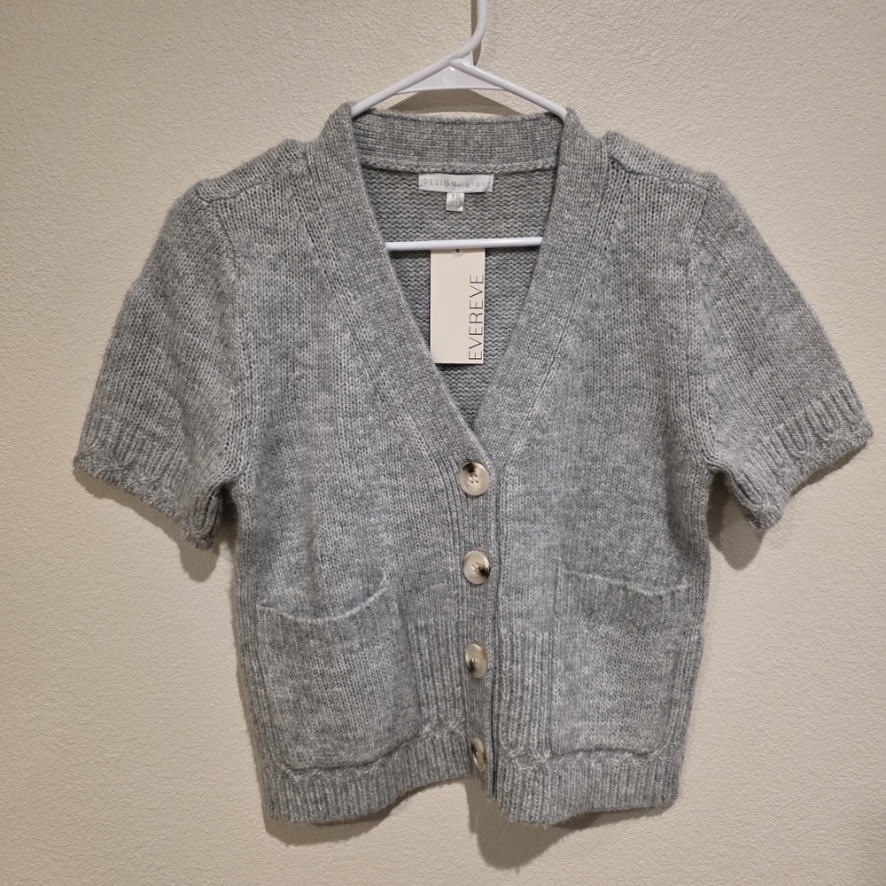 Design History Gray Short Sleeve Cardigan - Picture 3 of 3
